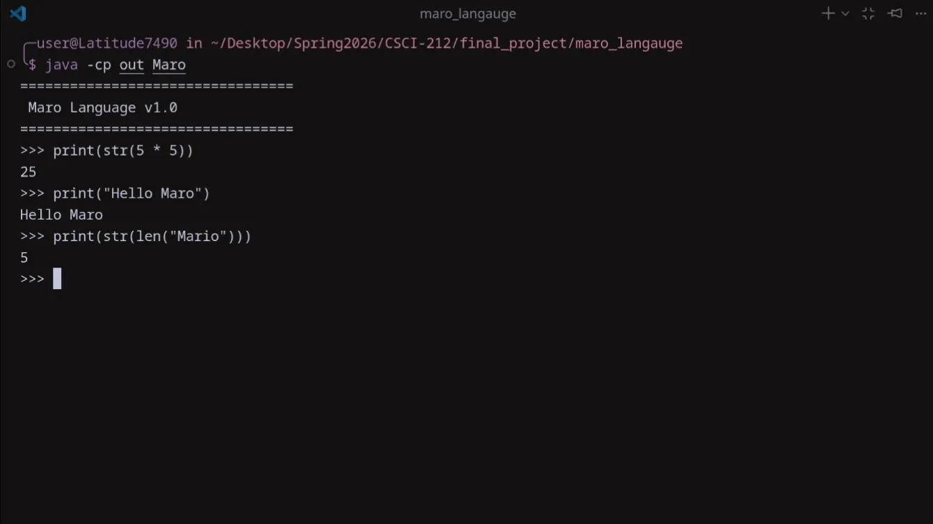 Maro REPL Preview