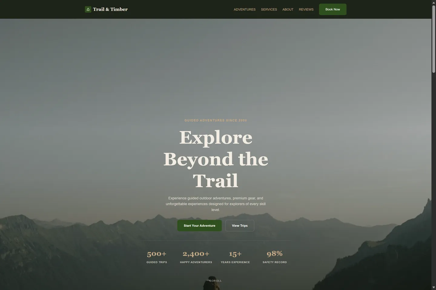 Trail Timber website preview